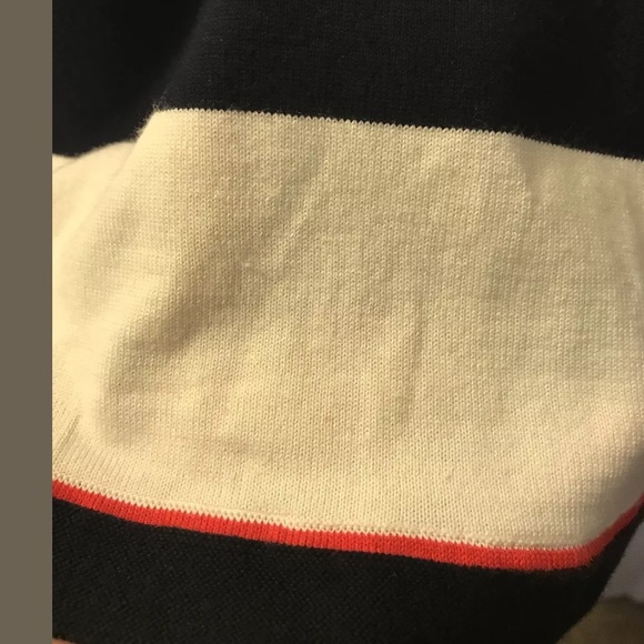 TALBOTS Nautical Striped Sweater Red Blue Ivory - Picture 8 of 8
